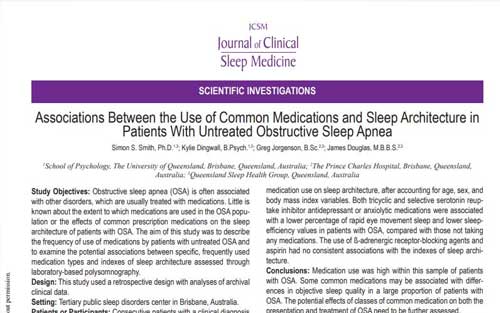 Little is known about the effects of prescription medications like anti-depressants on the sleep architecture of patients with Obstructive Sleep Apnea...
